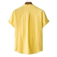 thumbnail image 3 of DPTALR Hommes Maison Vintage Pur Lin à Manches Courtes Rétro T-Shirts Tops Blouse, 3 of 9