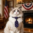 thumbnail image 2 of Yhmxh 4th of July Pet Necktie, Adjustable American Flag Collar Bows Patriotic Red White Blue Star Stripes Dog Cat Bow Tie Collar, Cute Independence Day Pet Costume Accessory for Small Medium Pets, 2 of 7