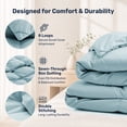 thumbnail image 4 of Unikome All Season Goose Down Feather Fiber Comforter with Natural Filling, Soft & Breathable Lightweight Duvet Insert, Machine Washable,Twin 68 x 88 Inch,Blue, 4 of 10