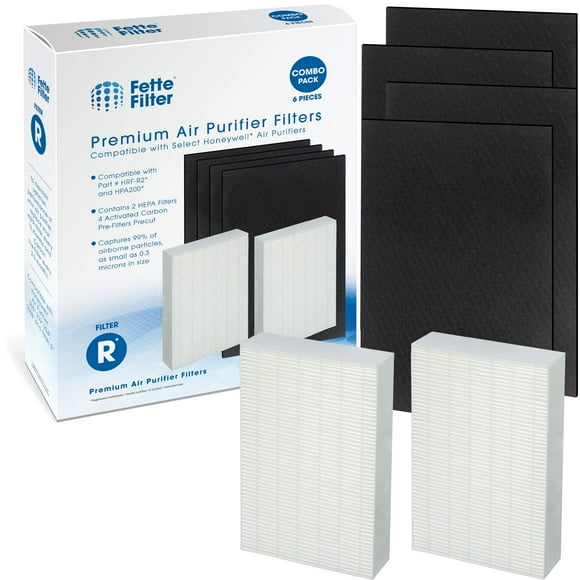 Fette Filter - True HEPA H13 Filter R Compatible with Honeywell Purifier HPA200 HPA200C HPA201 HA202 HPA204 HPA204C HPA250 HPA250B HPA250BC HPA3200 HPA5200 Series # HRF-ARVP200 Filter R PreFilter A