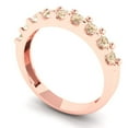 thumbnail image 2 of 0.81 ct Brilliant Round Cut Natural Morganite 14k Rose Gold Eternity Band SZ 4, 2 of 6