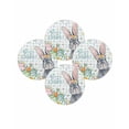 thumbnail image 7 of 13 Inch Round Placemats Set of 4, Happy Easter Non Slip Heat Insulation PP Table Mats, Spring Bunny Easter Eggs Floral Teal Plaid Washable Place Mats for Kitchen Dining Party Table Decor, 7 of 7