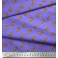 thumbnail image 2 of Soimoi Purple Japan Crepe Satin Fabric Floral & Paisley Print Sewing Fabric Yard 42 Inch Wide, 2 of 3