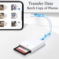 thumbnail image 2 of Lightning To Sd Card Camera Reader Adapter For Iphone Ipad Camera Trail Game Camera Card Viewer Reader For Iphone Mini,no App Needed-plug And Pl, 2 of 4