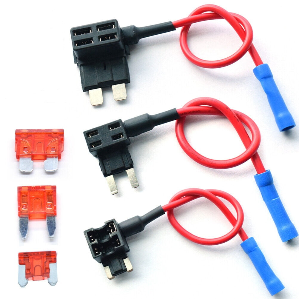 3 Pack 12V Car Add-A-Circuit Fuse Tap Adapter Mini ATM APM Blade Fuse ...