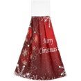 thumbnail image 2 of SKYSONIC 2 PCS Christmas Balls Snowflake Hand Towels with Hanging Loop for Bathroom and Kitchen, Hanging Band Towel - Winter Xmas New Year Kitchen Dish Cloth and Bathroom Hand Towels Set , 12"x17", 2 of 6