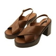 thumbnail image 4 of Lucky Brand Women's Delmie Slingback Stacked Platform Sandals - Tan, 4 of 6