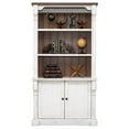 thumbnail image 3 of Bowery Hill Rustic Wood Bookcase With Doors Storage Cabinet in White, 3 of 6