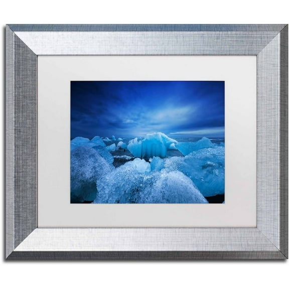 Trademark Fine Art 'Think Blue' Canvas Art by Philippe Sainte-Laudy, White Matte, Silver Frame
