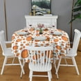 thumbnail image 2 of Pumpkin Pattern Round Tablecloth 60" X 60",Wrinkle Wipeable Table Cloth for Kitchen Dining Room Picnic Patio Party, 2 of 6