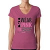 Awkward Styles Women's I Wear Pink for Someone Special V-neck T-shirt Breast Cancer Awareness