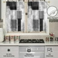 thumbnail image 2 of Black Grey and White Window Curtains for Kitchen Gray Art Abstract Aesthetic Small Short Home Living Room Bedroom Bathroom Drapes Treatment Tiers Fabric 1 Pair, 27.5" W x 36" L, Modern, 2 of 4