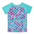 thumbnail image 5 of Girls Swimsuits Rash Guard Two Piece Set Short Sleeve Hawaiian Bathing Suit Kids Tankinis Swimwear 4-12T, 5 of 18
