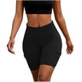 thumbnail image 2 of Athletic Shorts for Women Soild Color Fashion Casual Workout Shorts Lightweight Elastic Waist Slim Fits Summer Shorts with Pocket, 2 of 7