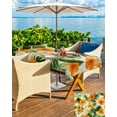 thumbnail image 5 of nqOlkjepod Orange Floral Palm Leaves Outdoor Tablecloth with Umbrella Hole & Zipper, Tropical Summer Botancial Rectangle Table Cover 60x84 Inch, Dining Waterproof Table Cloth Protector for Patio, 5 of 7