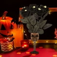 thumbnail image 6 of Deago 10 Pcs Halloween Decorations Artificial Black Roses Halloween Flowers with Skull Head Faux Silk Rose Bouquets for for Wedding Party Home Decor, 6 of 9