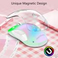 thumbnail image 4 of memzuoix LED Rechargeable Wireless Mouse, 9-Color Gradient RGB Light, 1600 DPI Gaming Mouse with Magnetic Cover, Computer Mouse for Laptop,Desktop,MacBook,Left Right Hand,5 Buttons, Pink, 4 of 9