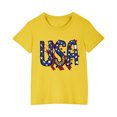 thumbnail image 1 of Vestido Corto de Verano Niños Niños Niñas Camiseta de Algodón Cuello Redondo Lindo Día de la Independencia Imprimir Top, 1 of 6