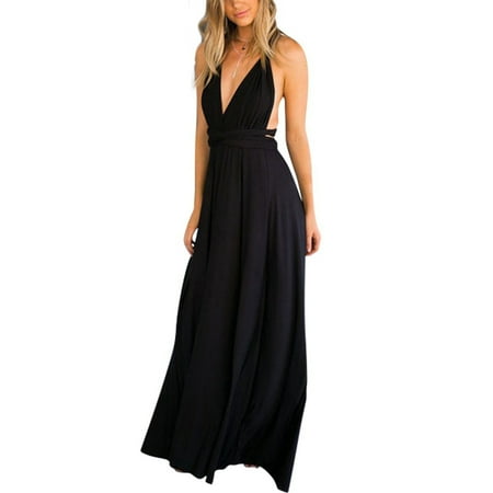 - Women's Sexy V-Neck Dress,Convertible Wrap Multi Way Party Long Maxi Dress