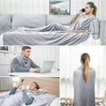thumbnail image 4 of Wearable Blanket for Adult - Elegear Wearable Flannel Throw Blanket Phone TV Blanket Keep Your Hands Free, Soft Cozy Fuzzy Wrap Blankets for Adults - 80"x60", 4 of 8