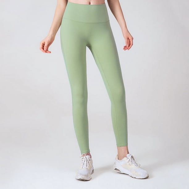 Pantalones de yoga de cintura alta color nude para mujer, pantalones ajustados de secado rápido sin costuras para correr y fitness, ropa deportiva para yoga y levantamiento de cadera