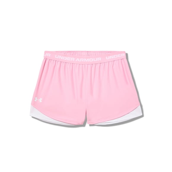 Shorts Under Armour Tech Play Up para niña, talla mediana, rosa