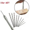 thumbnail image 1 of MINI HAND DRILL SET with 10 twist drills - wood model making jewelry PCB crafts, 1 of 5