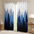 thumbnail image 2 of Feelyou Woodland Botanical Blackout Curtains Set of 2 (52x84 Each) for Adult, Blue Tree Plant Window Curtains, Rustic Farmhouse Curtains and Drapes, Black Out Curtains Decor, 2 of 6