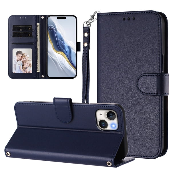 Funda Cartera GANGXUN para iPhone 15 Plus – Cierre Magnético, Protección RFID, Correa Desmontable, Compatible con Carga Inalámbrica