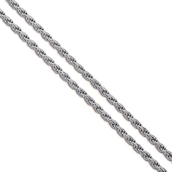 Stainless Steel Rope Chain 1.9mm Solid Cord Necklace 18" Gray Jewelry Female Unisex
