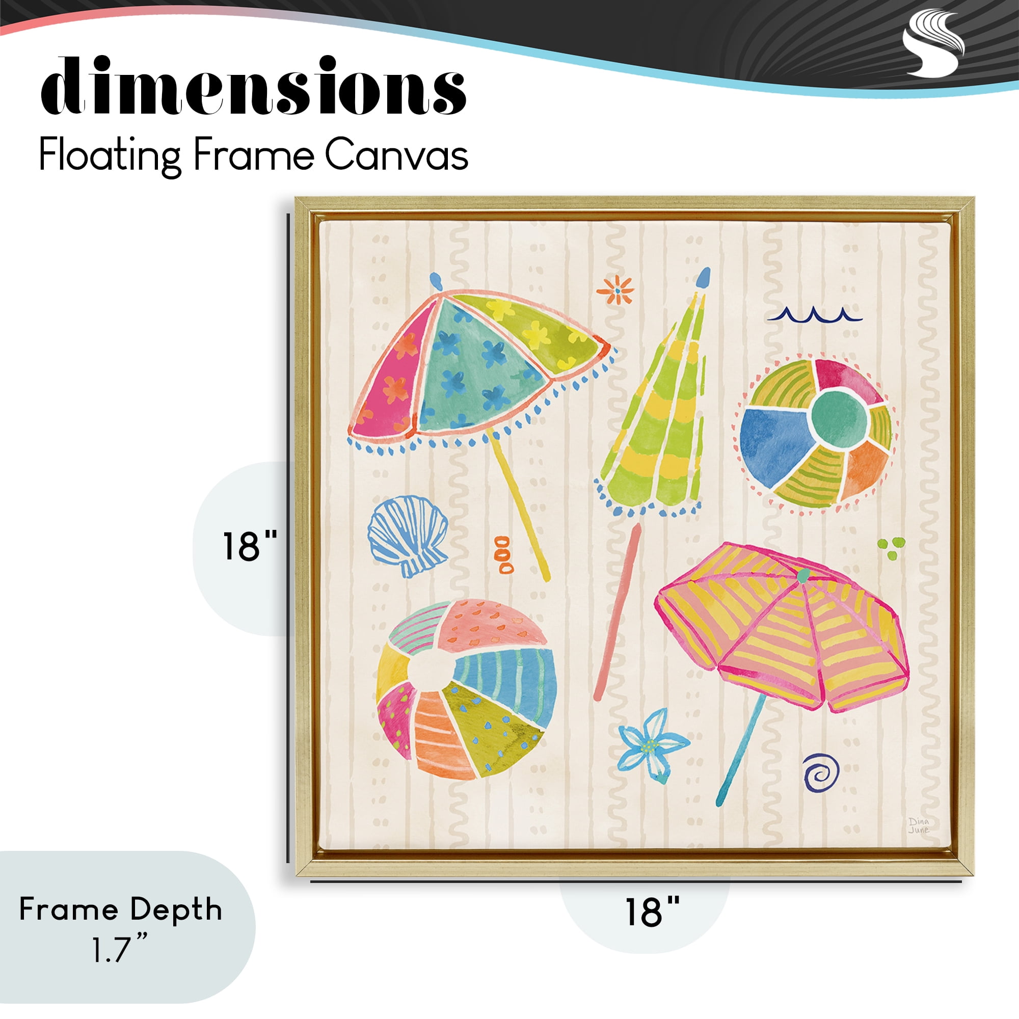 Stupell Industries Fine In The Sunshine Gold Framed Floater Canvas Wall Art, design by Dina June