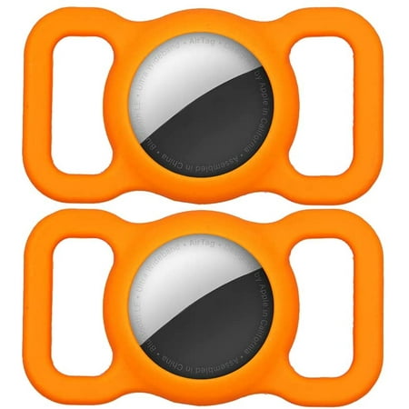 Protective Silicone Case for AirTag 2021, Premium Silicone AirTag Case for Dog Collar. (Orange)