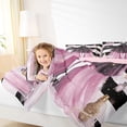 thumbnail image 3 of Castle Fairy Elegant High Low Tulle Dress Twin Comforter Sets 2pcs,Chic Pearl Jewelry Perfume Bedding Set,Black Pink Gold,Pink Reversible,1 Comforter and 1 Pillowcase, 3 of 6
