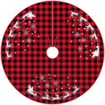 thumbnail image 5 of JOOCAR Christmas Tree Skirt, 48 Inch, Red Black Buffalo Plaid, Snowflake Santa Sleigh, 5 of 5