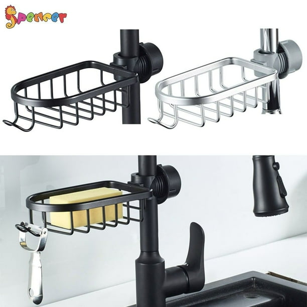 SPENCER Kitchen Faucet Sponge Holder Sink Drain Rack Storage Hanging