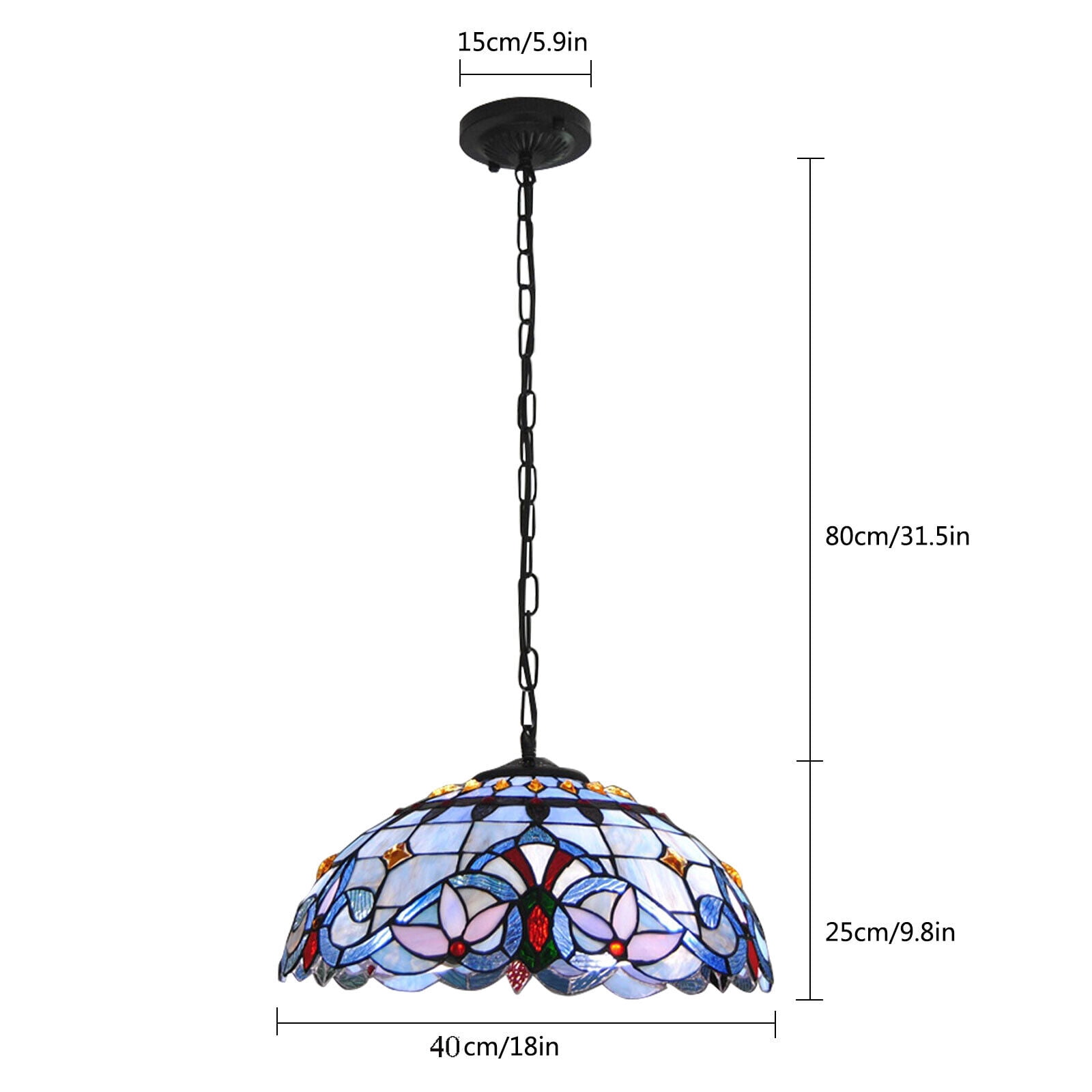 Classic Stained Glass Shade Pendant Light Ceiling Lamp Fixture
