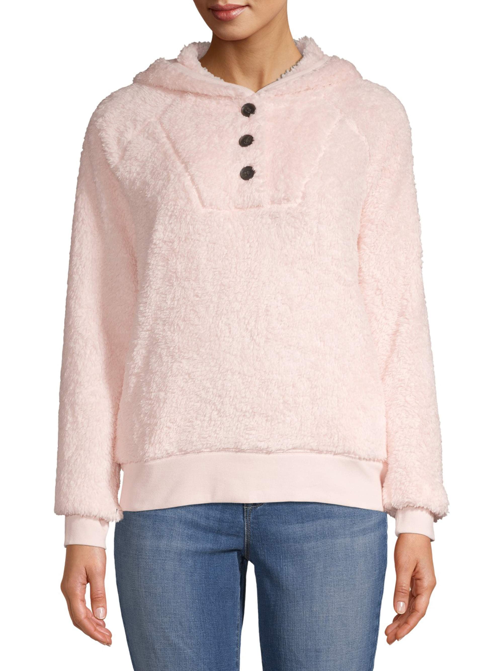 Time and Tru - Women's Sherpa Pullover - Walmart.com - Walmart.com