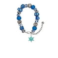 thumbnail image 2 of Delight Jewelry Silvertone Teal Snowflake with Clear Crystal Blue Paw Print Bead Bracelet, 7"+2", 2 of 4