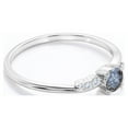 thumbnail image 3 of JeenMata Dainty Design - 0.6 Carat Round Cut Salt and Pepper Diamond with Moissanite - 6 Stone Cluster Prong Engagement Ring - 18K White Gold Plating over Silver, 3 of 6