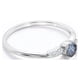 thumbnail image 3 of JeenMata Delicado Diseño Diamante de Sal y Pimienta de Talla Redonda de 0,6 Quilates con Moissanita: Anillo de Compromiso con 6 Piedras en Forma de Punta: Baño de Oro Blanco de 18 K sobre Plata, 3 of 6