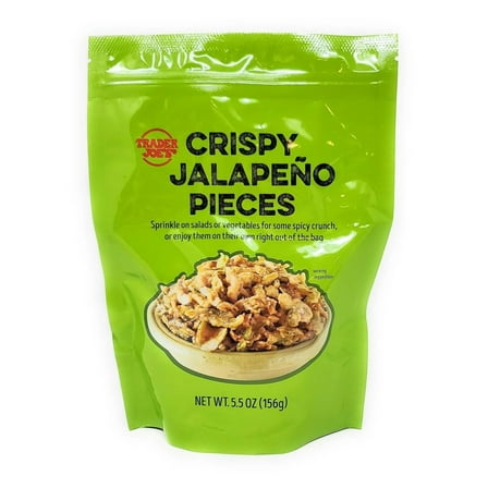 Trader Joe's Crispy Jalapeño Pieces – Spicy Crunchy Snack & Topping, 5.5 oz Bag