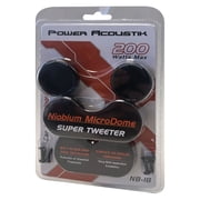 (2 pack) Power Acoustik NB-18 Super Tweeter Pair, 200W Peak Audio Capacity, Niobium Micro Dome Car Audio Tweeters