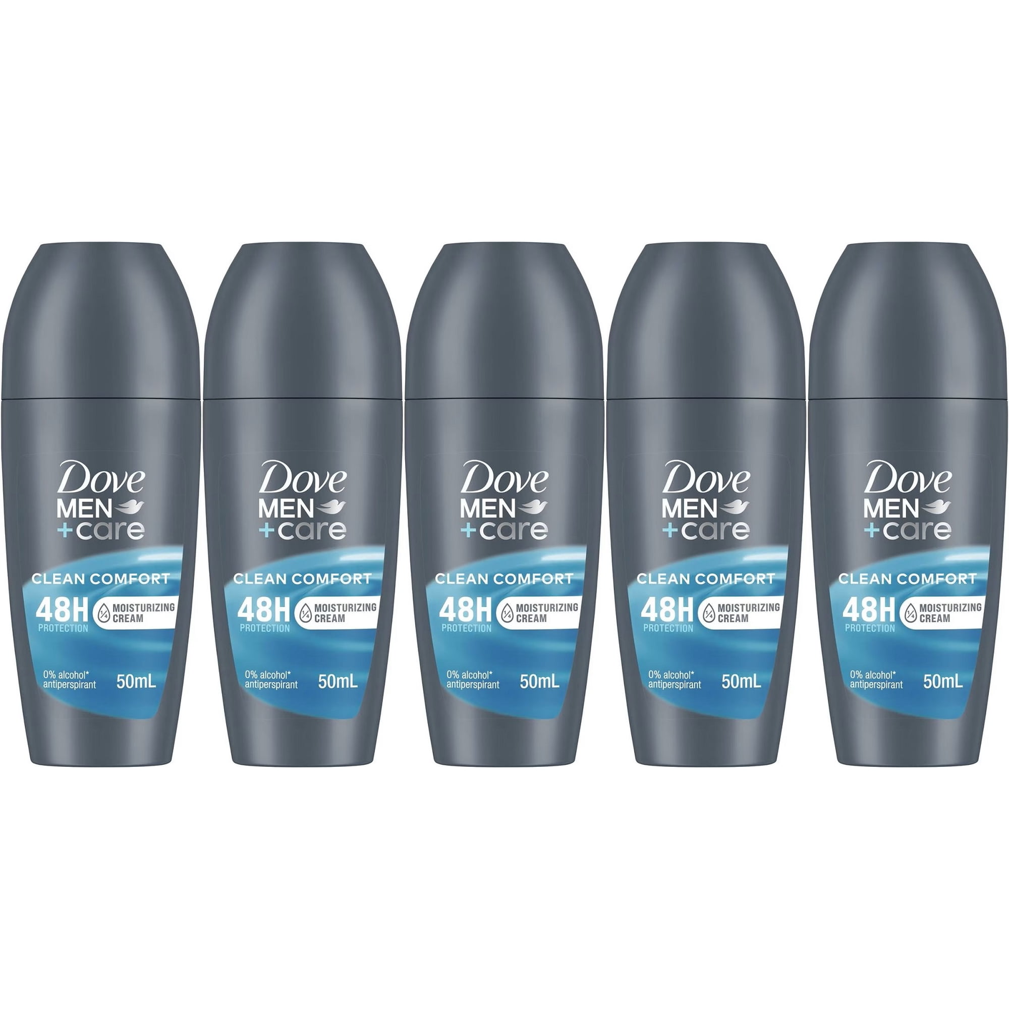 Dove Men+Care Clean Comfort Anti-Perspirant Roll-On, 50 Ml / 1.7 Ounce (Pack of 5)