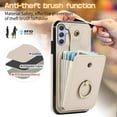 thumbnail image 3 of REQO Phone Case for Samsung Galaxy A15 5G/4G Wallet Cell Cover with Screen Protector and Crossbody Strap Ring Stand RFID Credit Slot ID Card Holder Kickstand Leather A 15 15A Women Girls Beige, 3 of 7