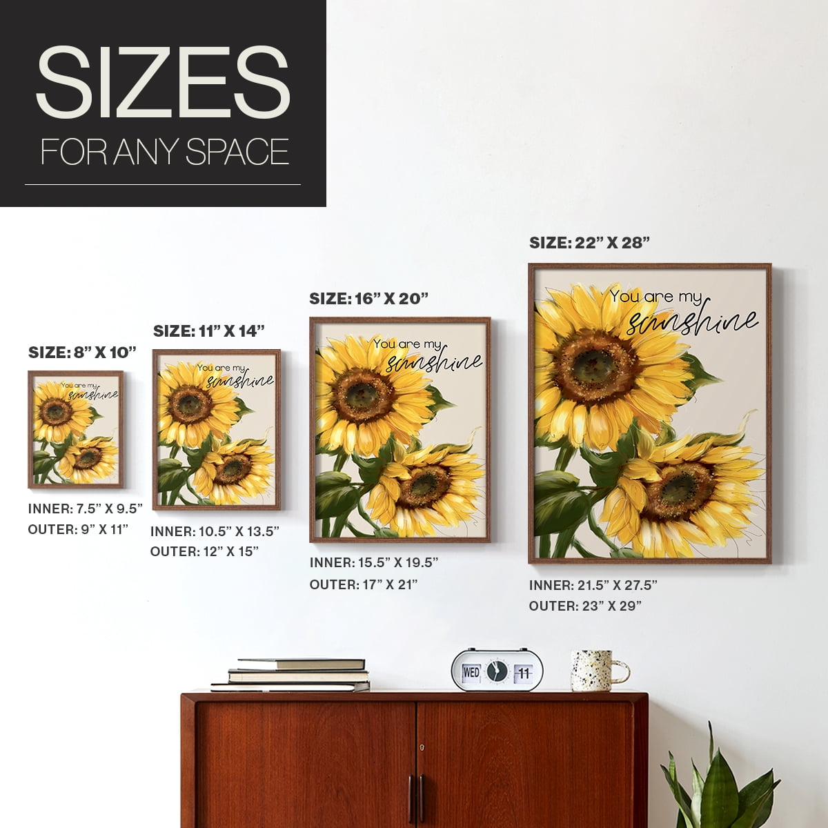 You Are My Sunshine Framed Print - Solid Wood in Single Picture Frame Solid Wood 2 Framed Print