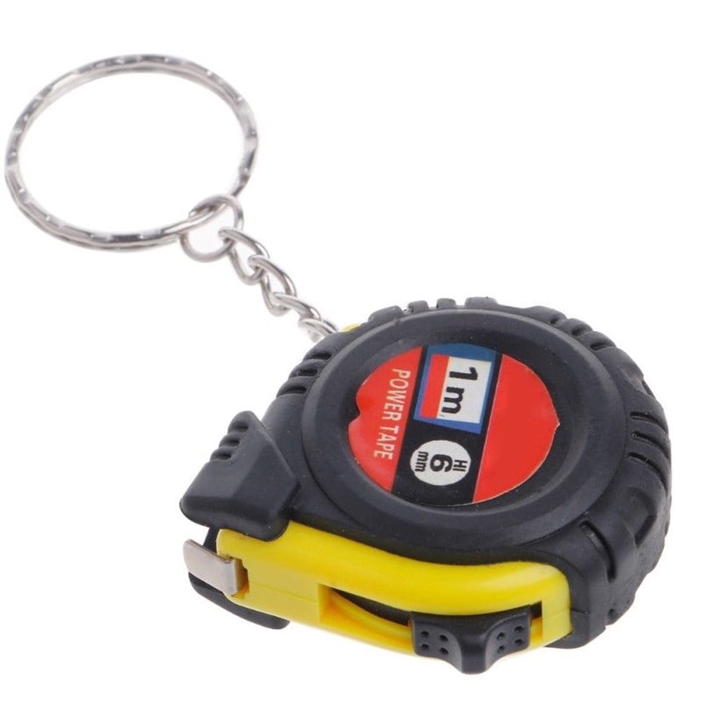 2x Small Portable Keychain Key Ring Easy Retractable Tape Measure Ruler 1mR WD 