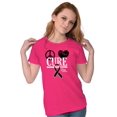 thumbnail image 2 of Peace Love Cure Breast Cancer Aware Womens Slim Fit Graphic Tee Brisco Brands S, 2 of 4