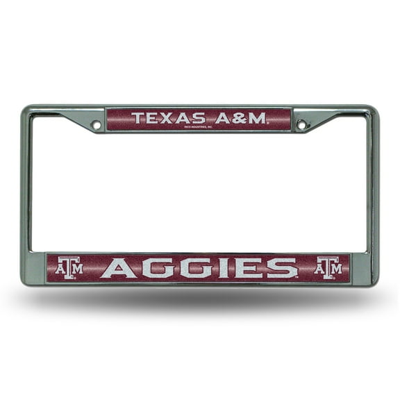 Rico Texas A&M Aggies Glitter Chrome License Plate Frame