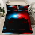 thumbnail image 2 of Feelyou 3D Sport Car Queen Sheet Sets for Boy, Modern Speed Sports Player Flat Sheet, Red Blue Automobile Queen Fitted Sheet, Super Cozy Room Decor, 4 Pieces, 2 of 7