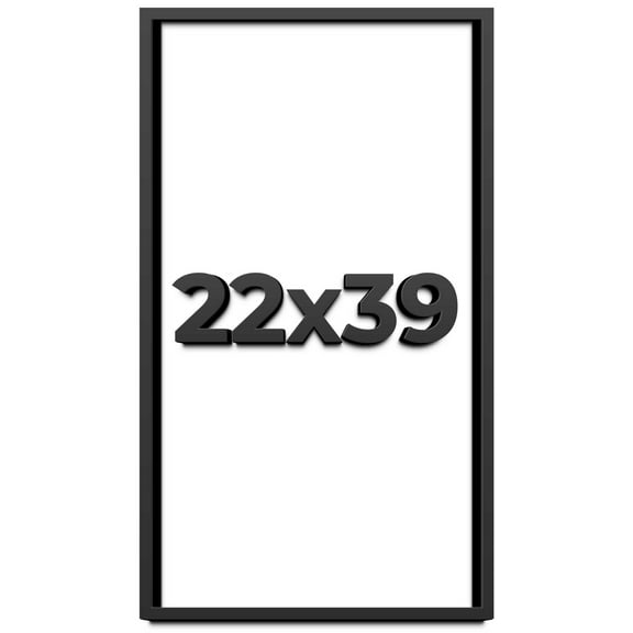 22x39 Shadow Box Frame Black | 1 inches Deep Real Wood Contemporary Shadowbox Display Frame | UV